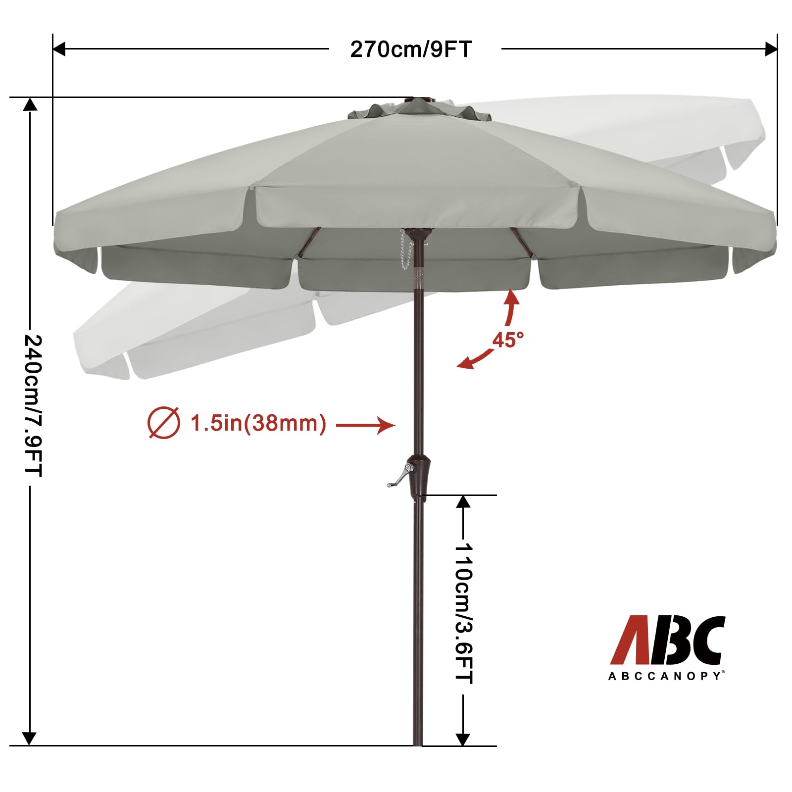 ABCCANOPY textura de la tela yarn-dyed gris, color resistente y protección