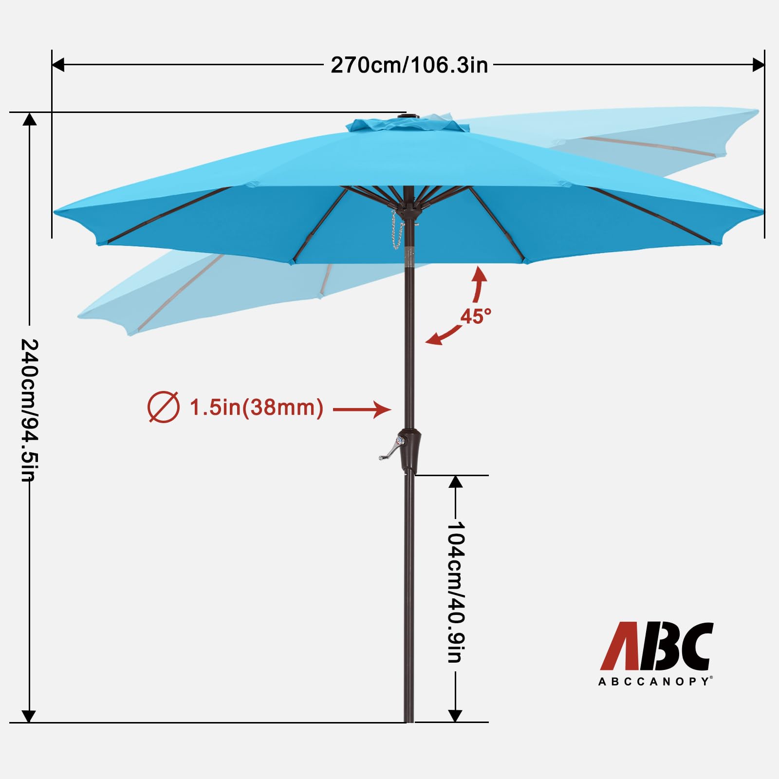 ABCCANOPY primer plano de la tela UPF50+ resistente al agua y al desvanecimiento