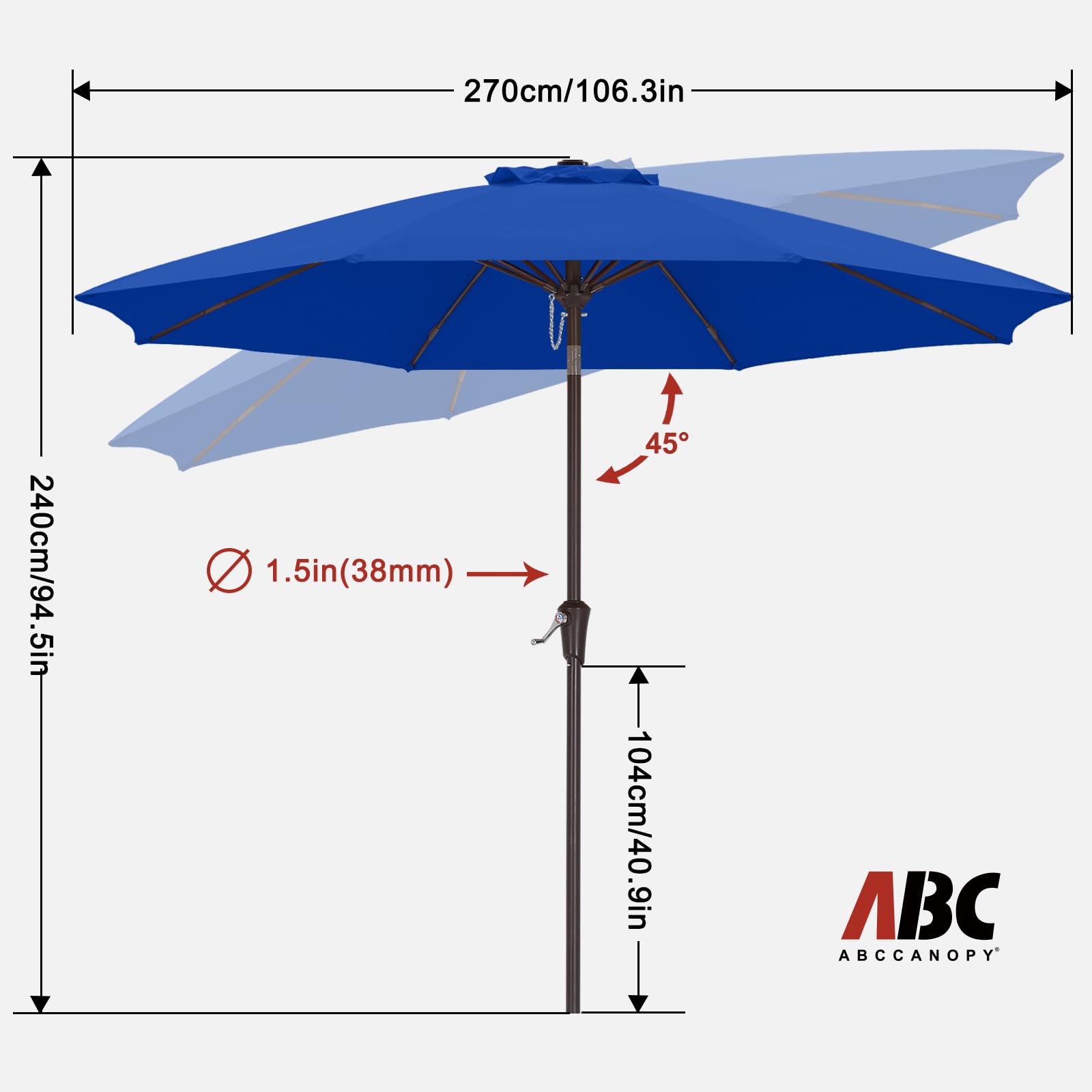 ABCCANOPY primer plano del tejido UPF 50+ resistente al sol