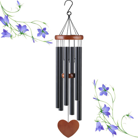 ABEICO campana de viento frontal en negro, estética moderna para decorar exterior