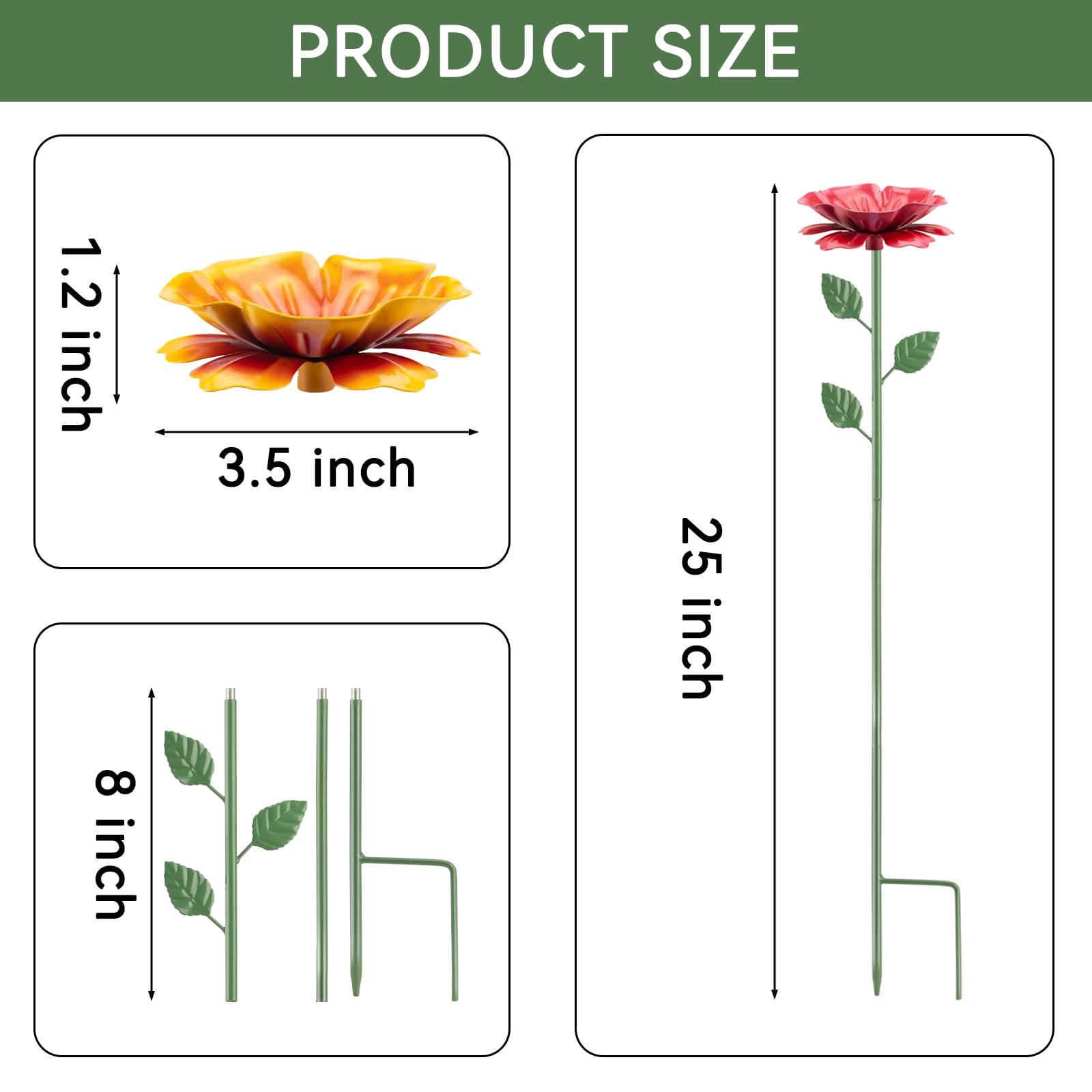 Abtanx primer plano de la flor metálica con pétalos y detalles resistentes al exterior