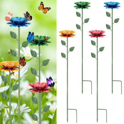 Abtanx paquete frontal cuatro bebederos florales mostrando colores llamativos y atractivo