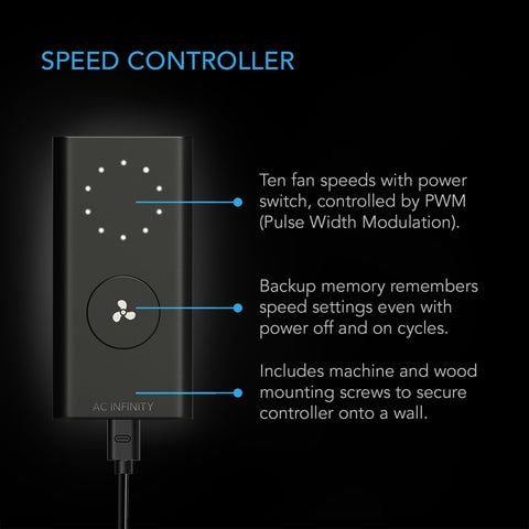 AC Infinity controlador cableado 10 velocidades para ajustes precisos y rápidos
