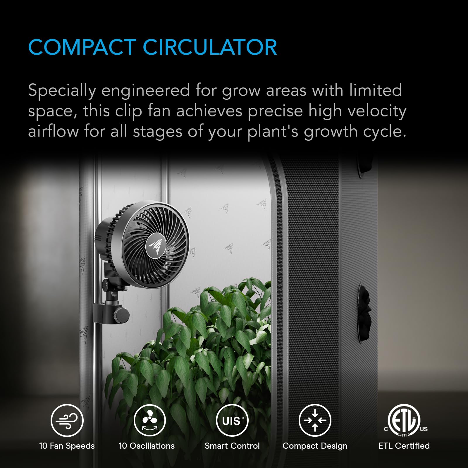 AC Infinity CLOUDRAY S4 hélice en detalle para limpieza fácil y rendimiento eficiente
