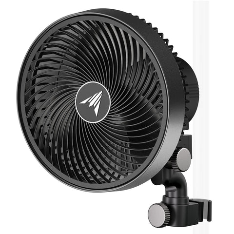 AC Infinity vista frontal del CLOUDRAY S9 con clip, circulación dirigida
