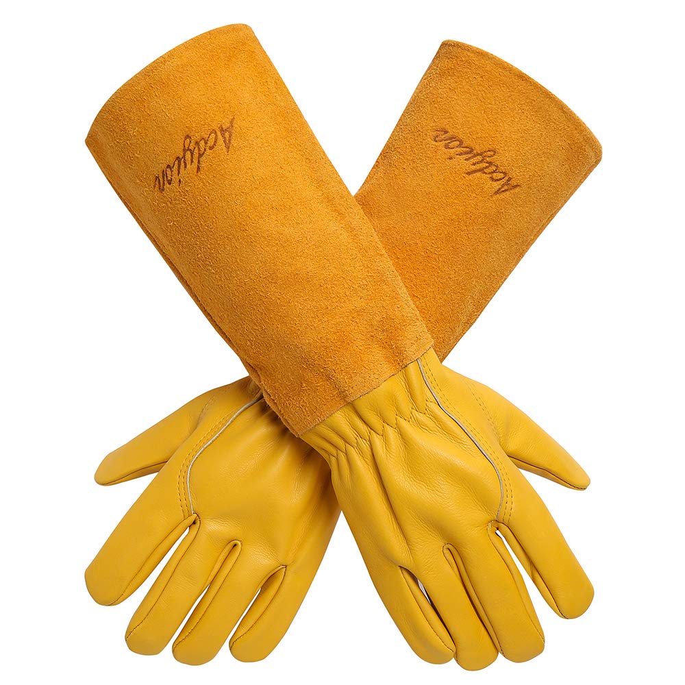 Acdyion vista frontal del par de guantes protegen antebrazos