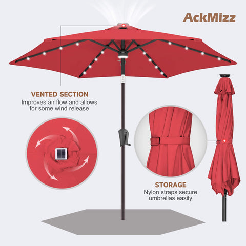 AckMizz sombrilla desplegada sobre mesa 31-43 pulgadas con sillas