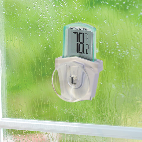 AcuRite detalle de ventosa y montaje metálico, sujeción resistente