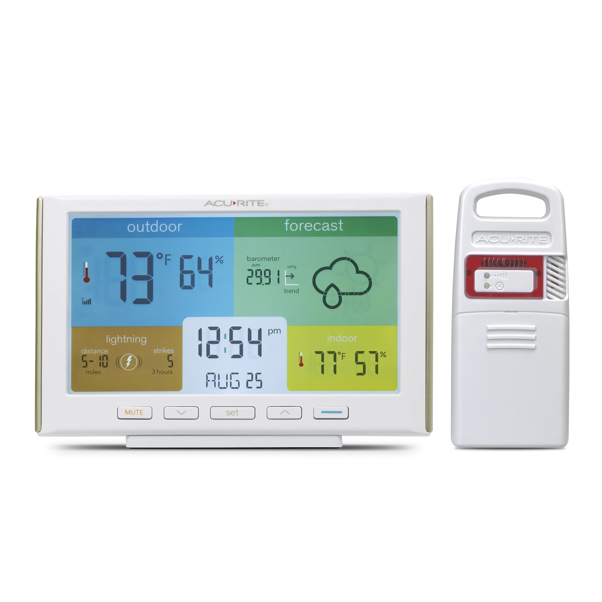 AcuRite pantalla frontal con previsión hiperlocal clara