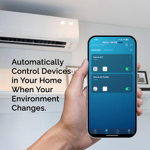 AcuRite colocado en cocina para monitorear confort ambiental