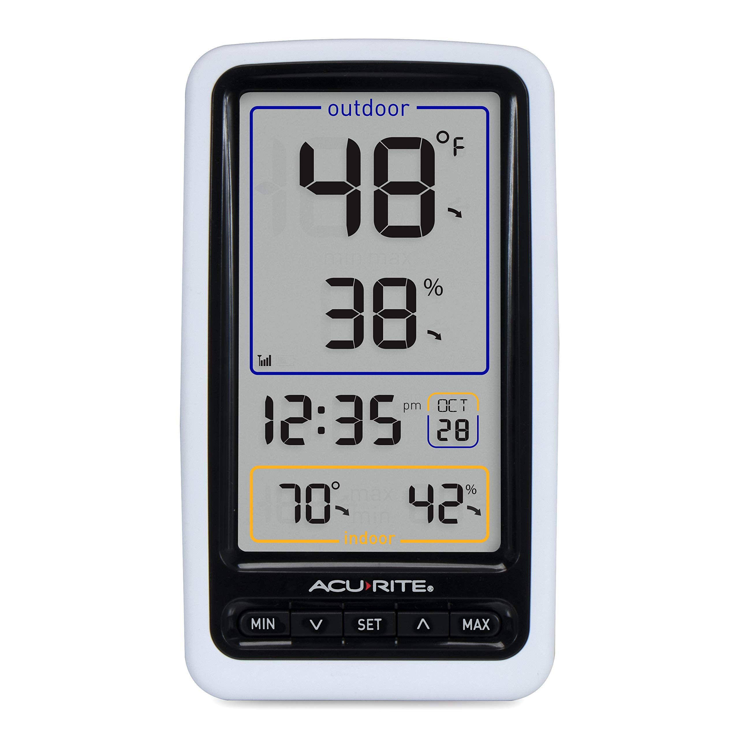 AcuRite receptor en sobremesa con diseño moderno que encaja en cualquier habitación