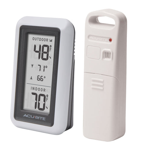AcuRite sensor exterior resistente, detalle de carcasa para protección climática