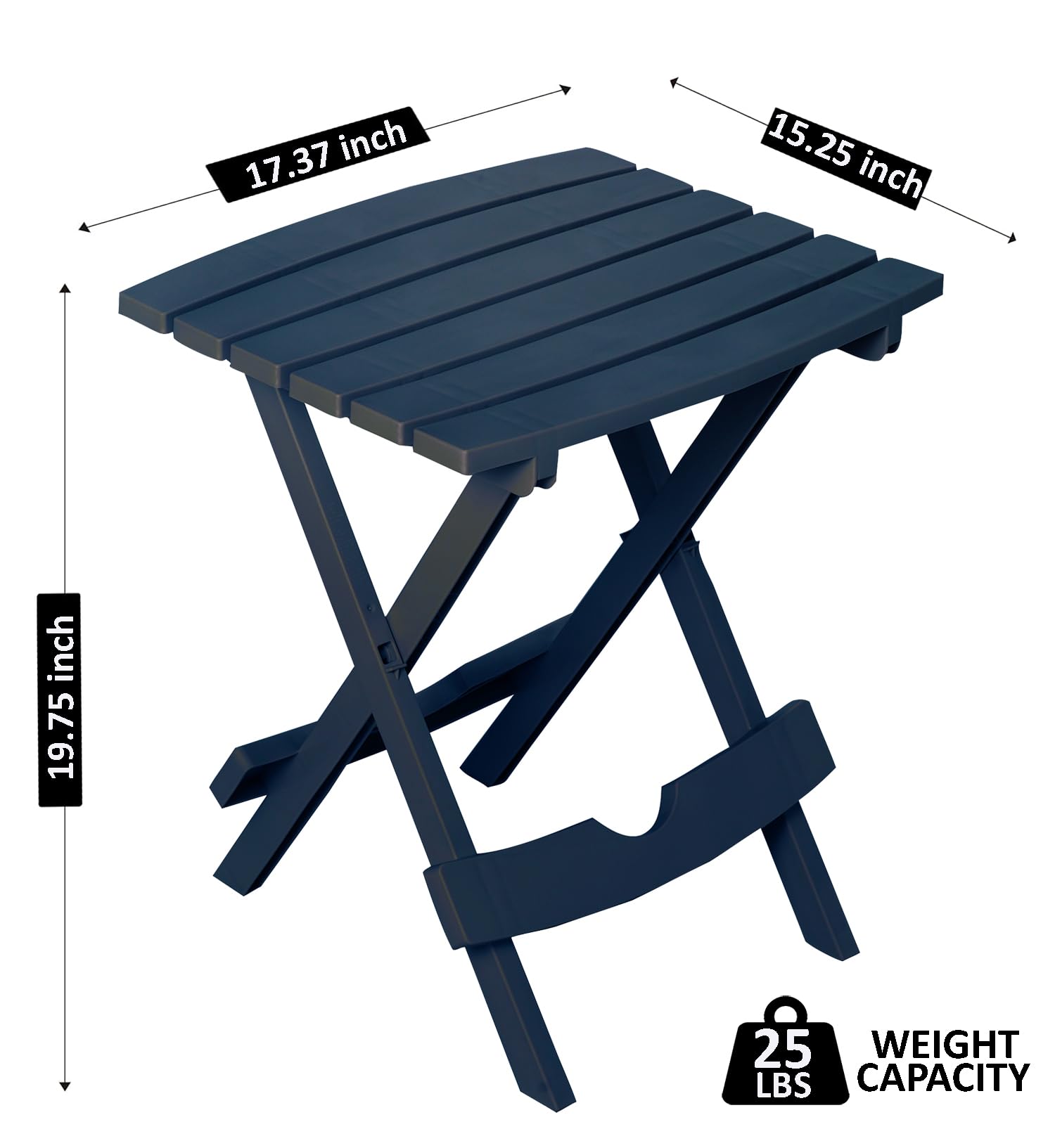Adams mesa lateral Midnight junto a piscina, superficie estable para bebidas