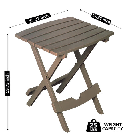 Adams Quik-Fold primer plano de resina resistente con acabado Portobello