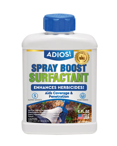 ADIOS! envase frontal de 8 oz mostrando etiqueta clara y uso eficiente