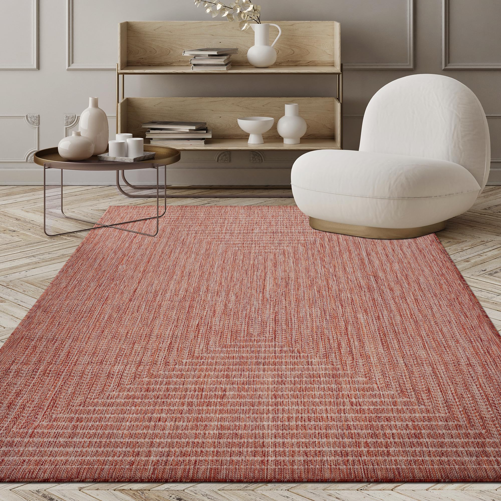 Adiva Rugs etiqueta con marca y material que indica composición duradera
