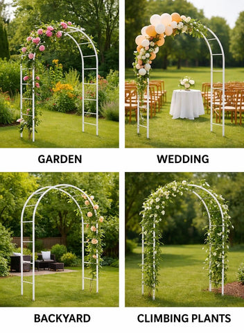 Adorox arco decorado en boda mostrando aspecto fotográfico profesional