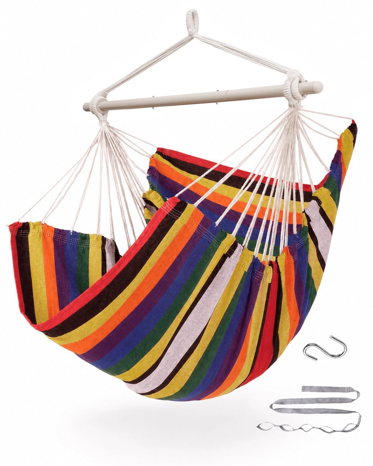 ADVOKAIR silla hamaca frontal mostrando asiento cómodo y diseño seguro