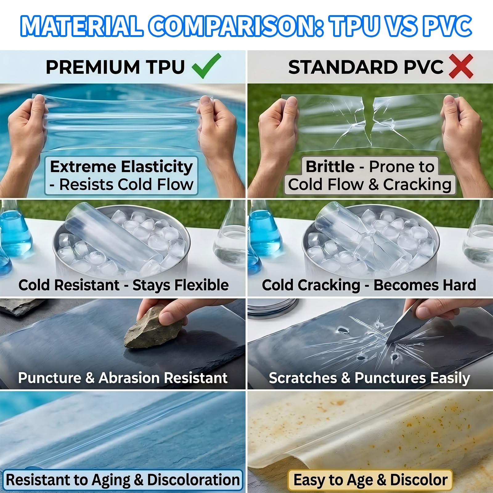 ADXVR etiqueta con información del material TPU y durabilidad