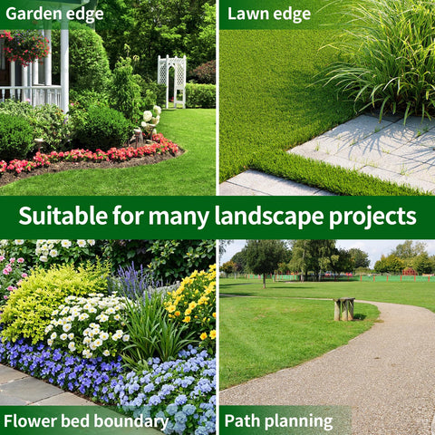 AggFencer borde formando una curva definida en el césped