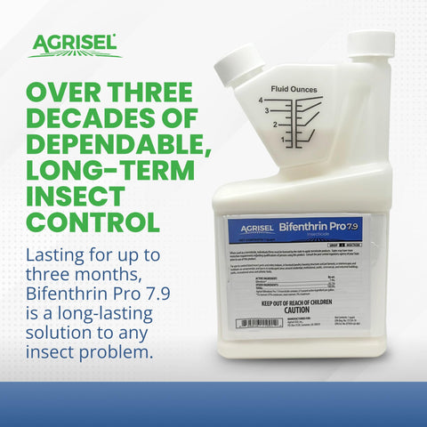 Agrisel Bifenthrin Pro 7.9 siendo aplicado en césped para control de plagas y protección
