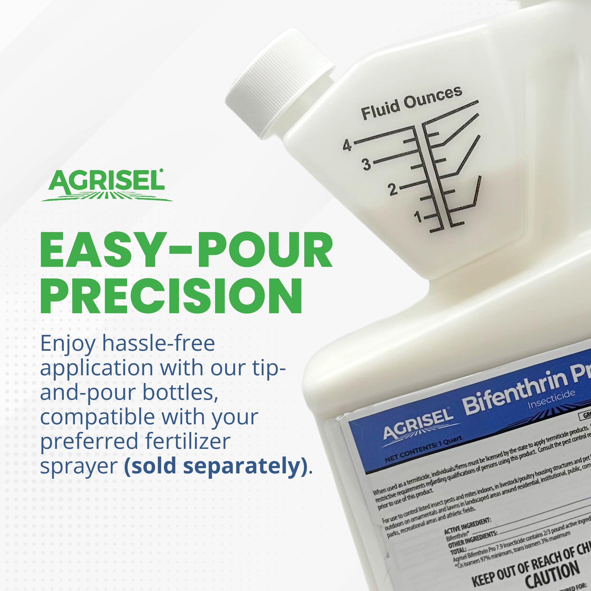 Agrisel Bifenthrin Pro 7.9 envase junto a una regla para comparar tamaño y rendimiento