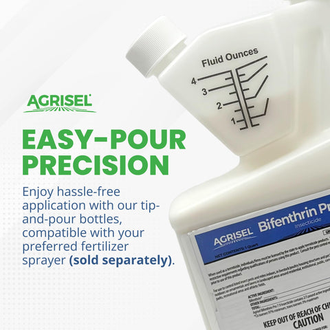 Agrisel Bifenthrin Pro 7.9 envase junto a una regla para comparar tamaño y rendimiento
