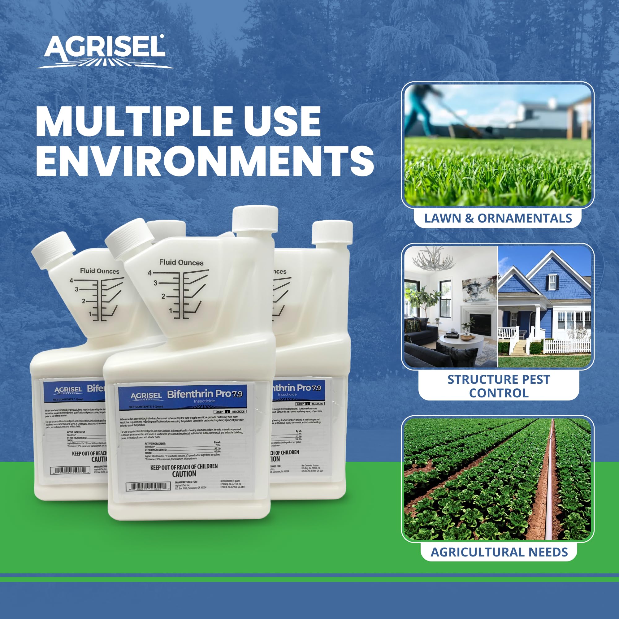 Agrisel Bifenthrin Pro 7.9 líquido concentrado mostrando textura y concentración eficaz