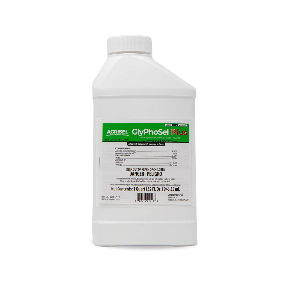 Agrisel GlyPhoSel Plus frente del envase mostrando el producto y su practicidad