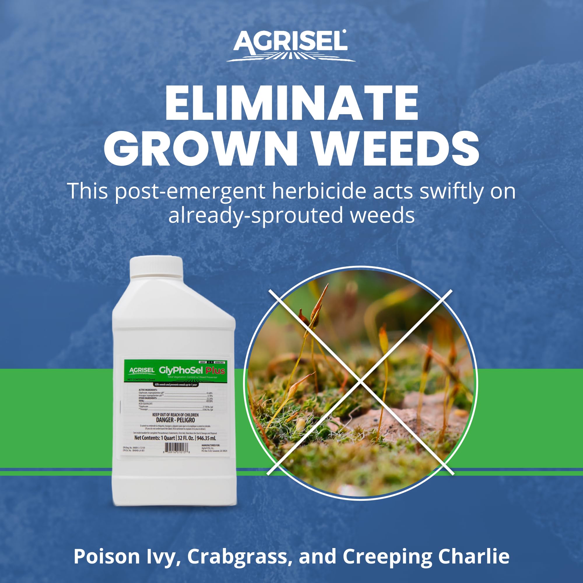 Agrisel GlyPhoSel Plus líquido concentrado mostrando su textura y mezcla fácil