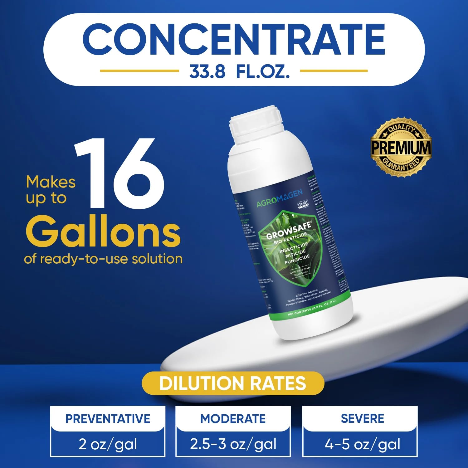 AgroMagen GrowSafe hojas antes y después mostrando reducción de plagas