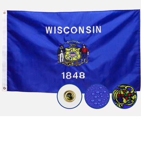 AGUIFLGS bandera frontal exterior mostrando colores vivos y resistencia