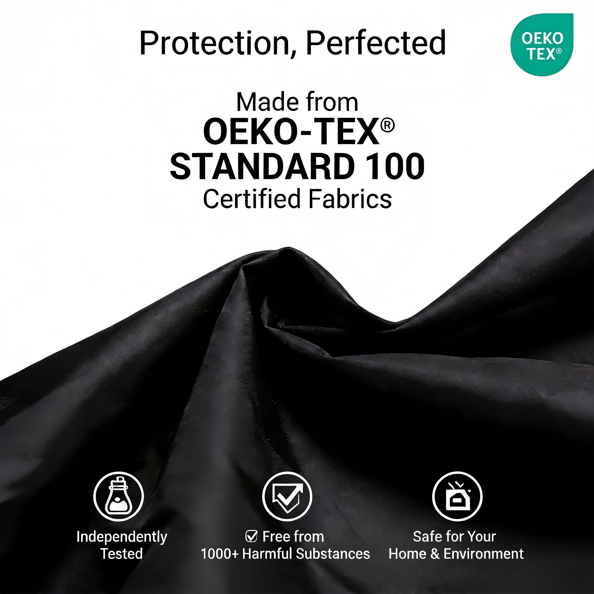 Agustone etiqueta OEKO-TEX certificada indicando seguridad del material