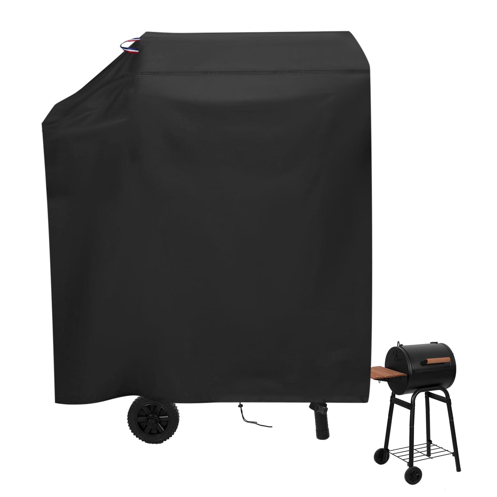 Agustone funda frontal cubriendo Char-Griller E1515 con ajuste ceñido