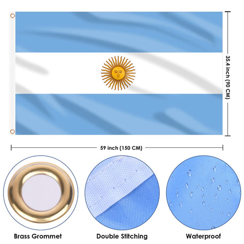 AhfuLife bandera argentina detalle doble cara que asegura visibilidad por ambos lados