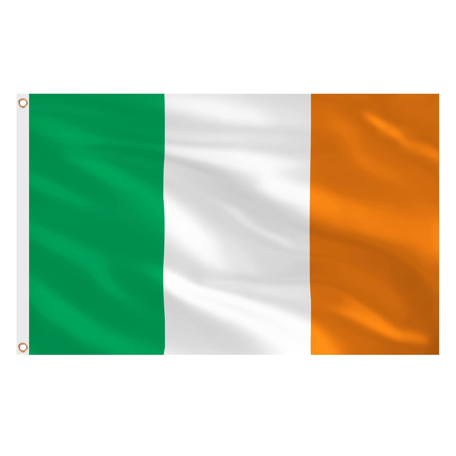 AhfuLife bandera Irlanda vista frontal mostrando colores vivos y fácil montaje