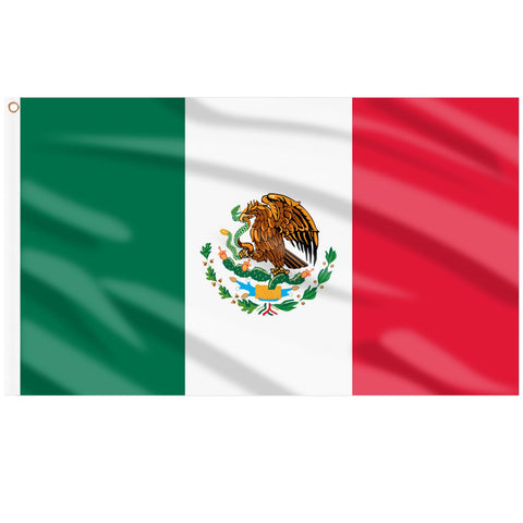 AhfuLife bandera México frontal ondeando muestra colores vivos