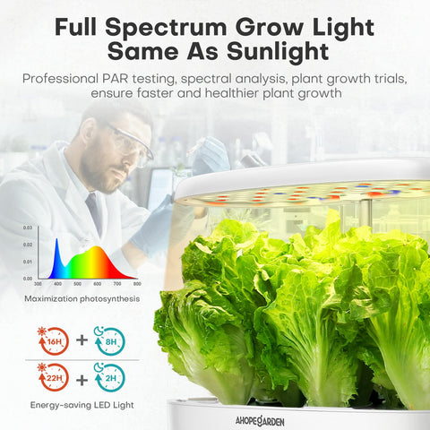 Ahopegarden sistema instalado en encimera de cocina para cultivar hierbas frescas en casa