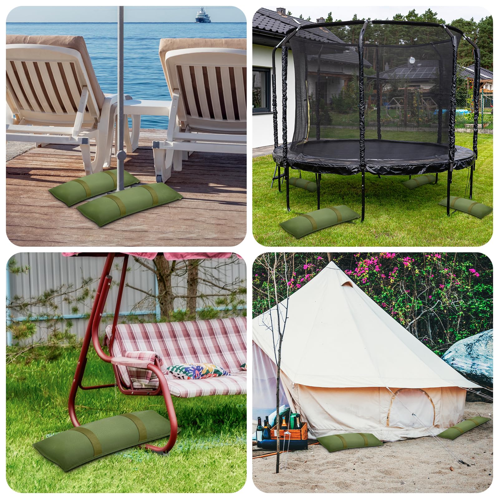 Aimosen bolsas anclando pérgola en ambiente exterior