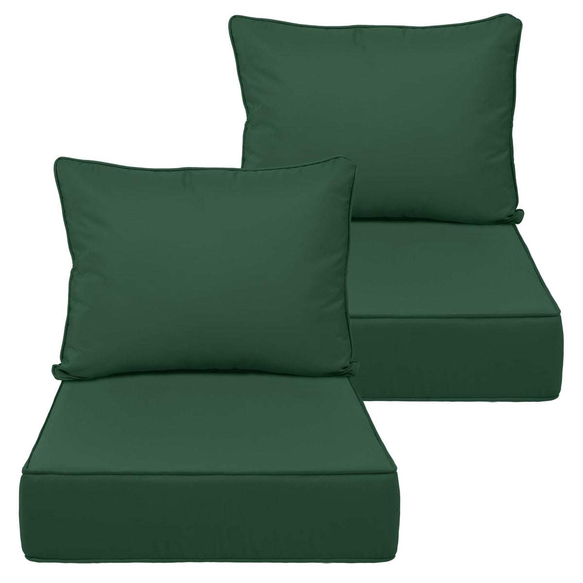 Aiouueat cojin exterior frontal mostrando acabado y color verde oscuro, durable