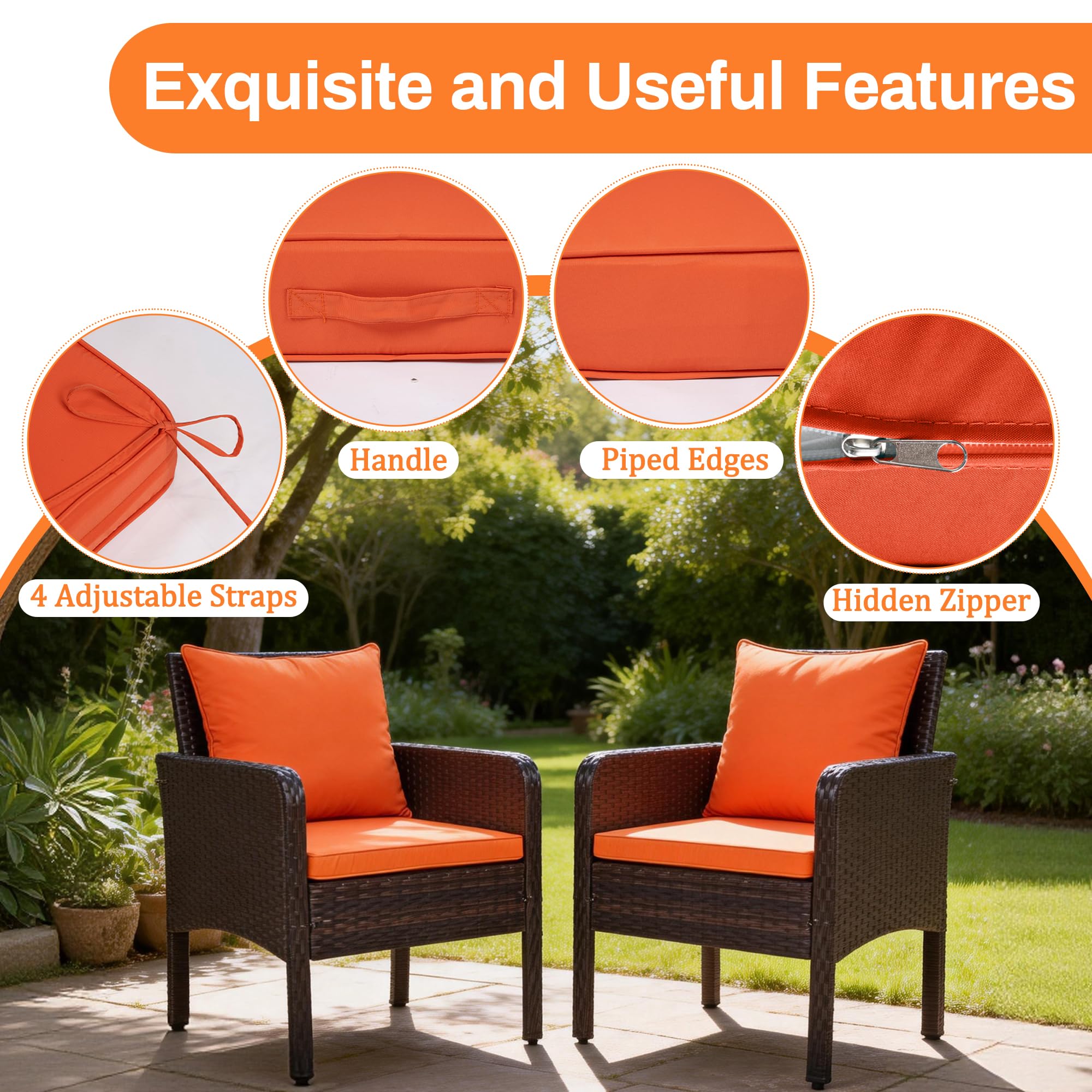 Aiouueat cojín colocado en silla de patio, mejora la comodidad