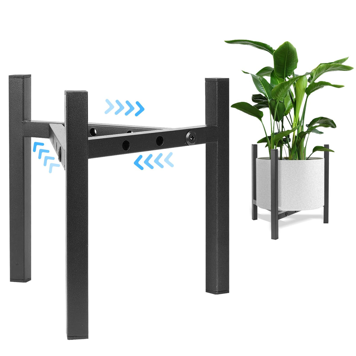 Airpark soporte frontal mostrando diseño minimalista y elevación segura