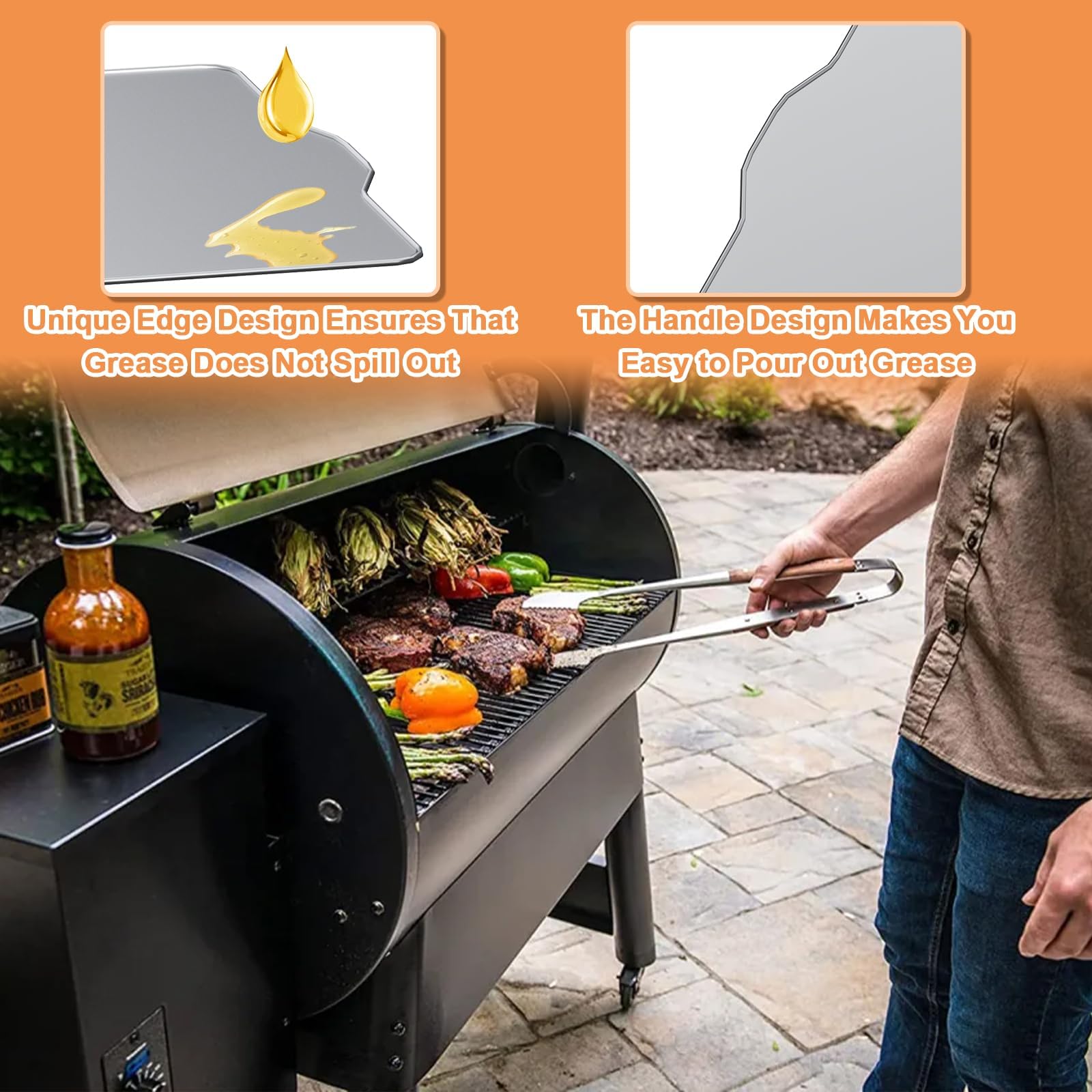 AJinTeby uso en camping mostrando limpieza fácil tras asado
