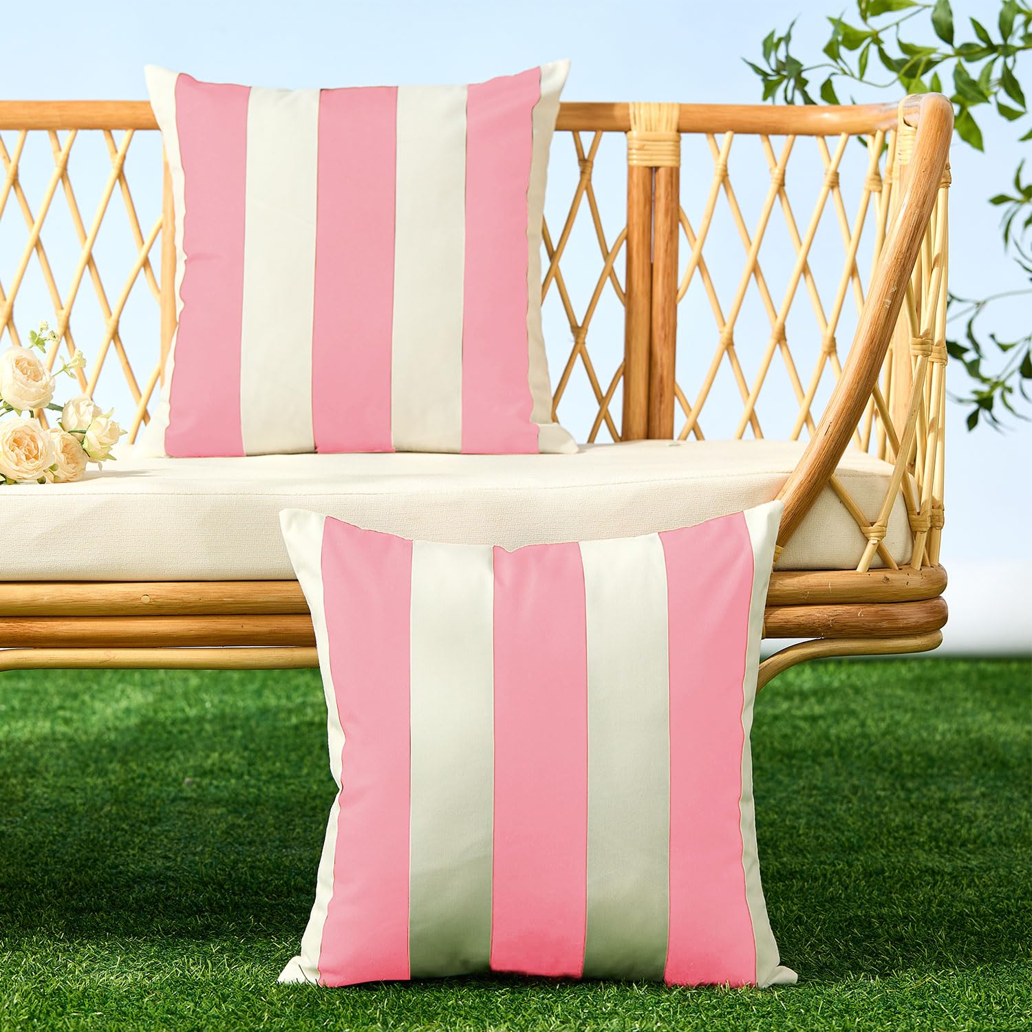 Allorry funda en uso sobre sillón de terraza resaltando resistencia exterior