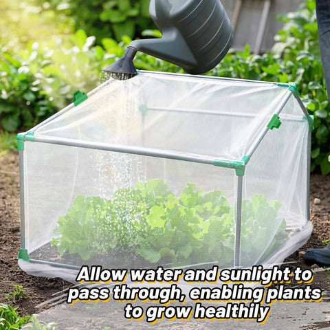 Alphatool red en un jardín doméstico, protege vegetales y flores