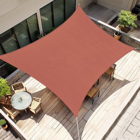 Amagenix vista frontal del toldo mostrando color rust red y forma
