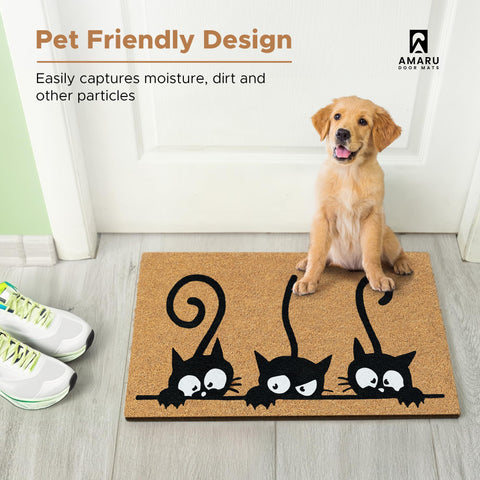 AMARU DOOR MATS en entrada decorada ofrece bienvenida práctica y elegante