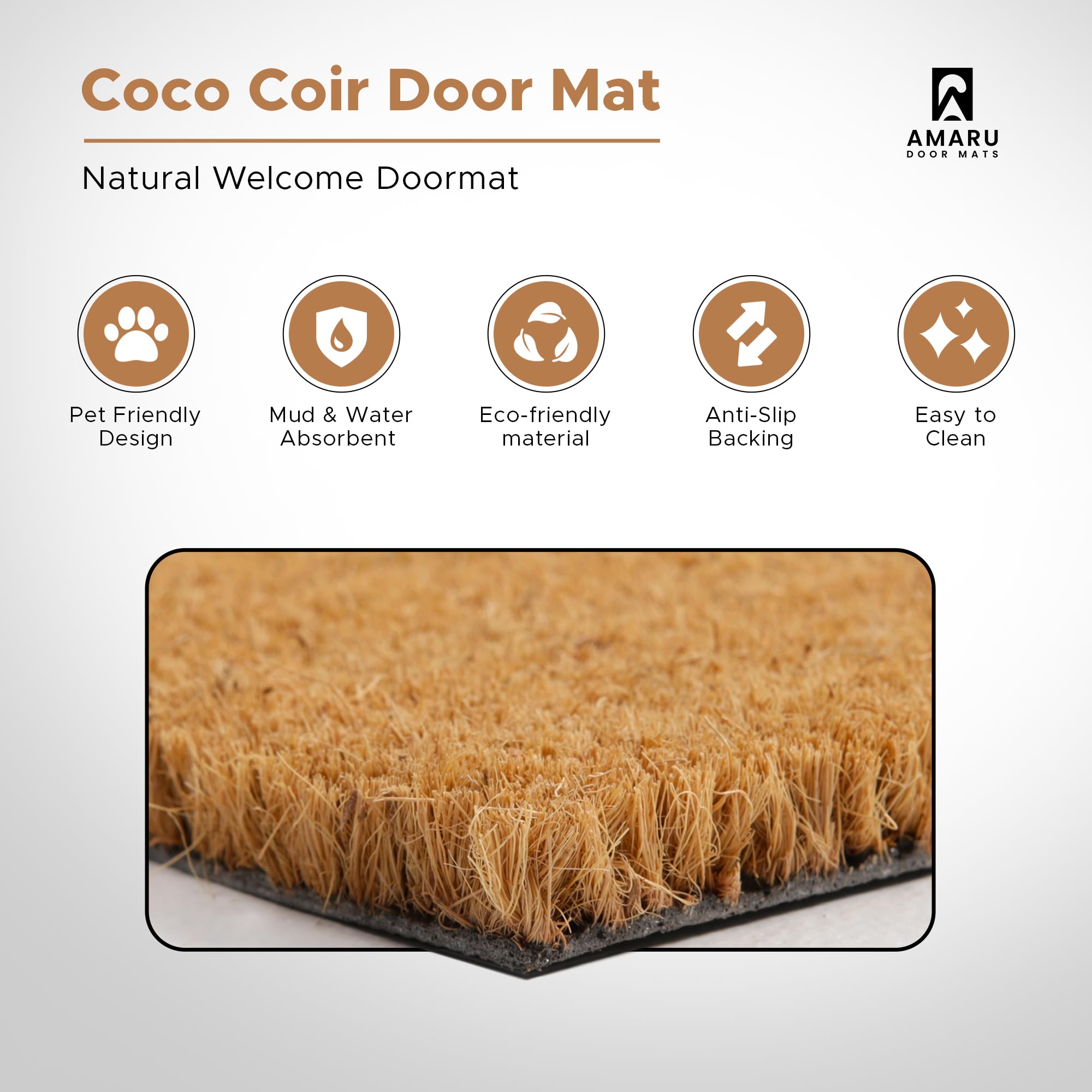 AMARU DOOR MATS base antideslizante que evita desplazamientos