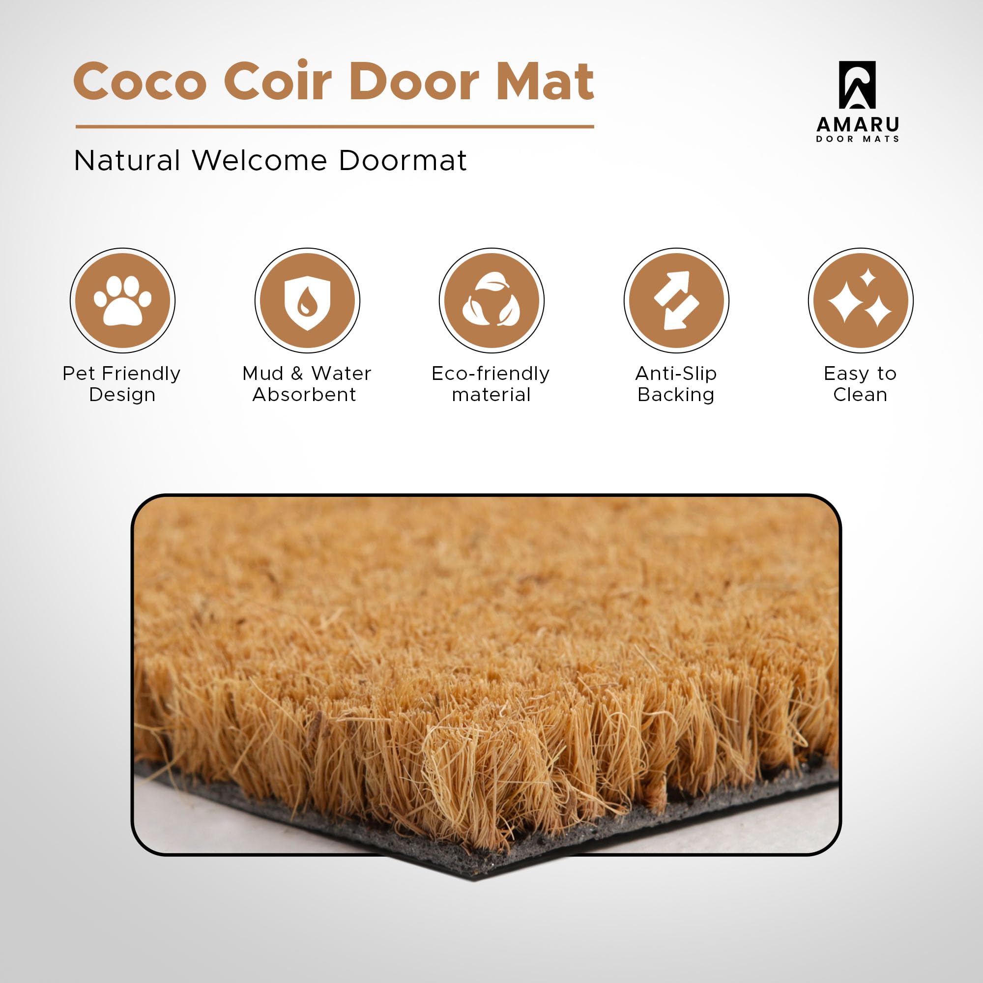 AMARU DOOR MATS base antideslizante, mayor seguridad al pisar