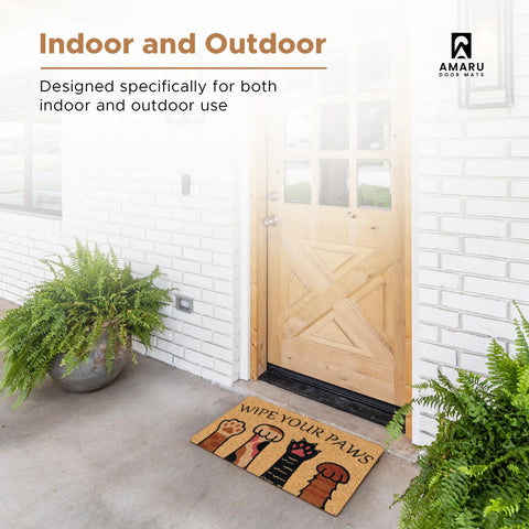 AMARU DOOR MATS comparación con zapato para escala, tamaño ideal 17 x 29 in
